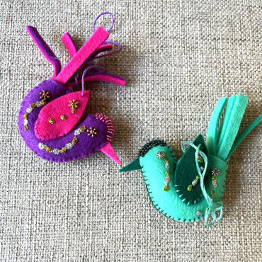 Beaded Bird Decorations